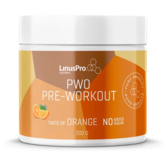 Få ekstra energi og fokus til din træning med LinusPro Pure PreWorkOut med frisk appelsinsmag. Effektiv pre-workout med BCAA, koffein og beta-alanin.