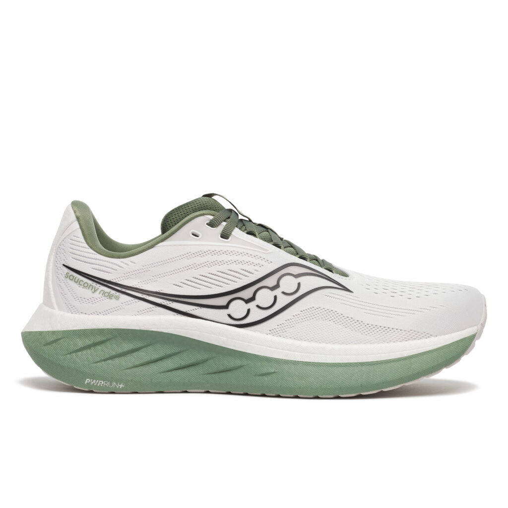 Saucony Ride 18 : Din nye træningspartner med komfort, ydeevne og holdbarhed. Opgraderet PWRRUN+ skum og bæredygtige materialer.
