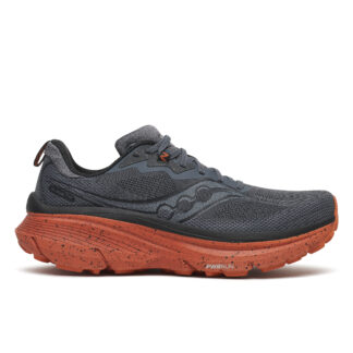 Saucony Guide TR til herre med maksimal dæmpning, stabil platform og 3,5 mm PWRTRAC-knopper – perfekt til løb fra vej til grus og lettere trail.